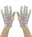 Carnival Gloves Silver with Sequins