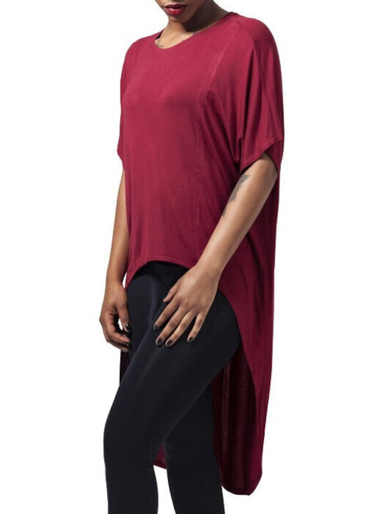 Urban Feminin Oversized Tricou Burgundy