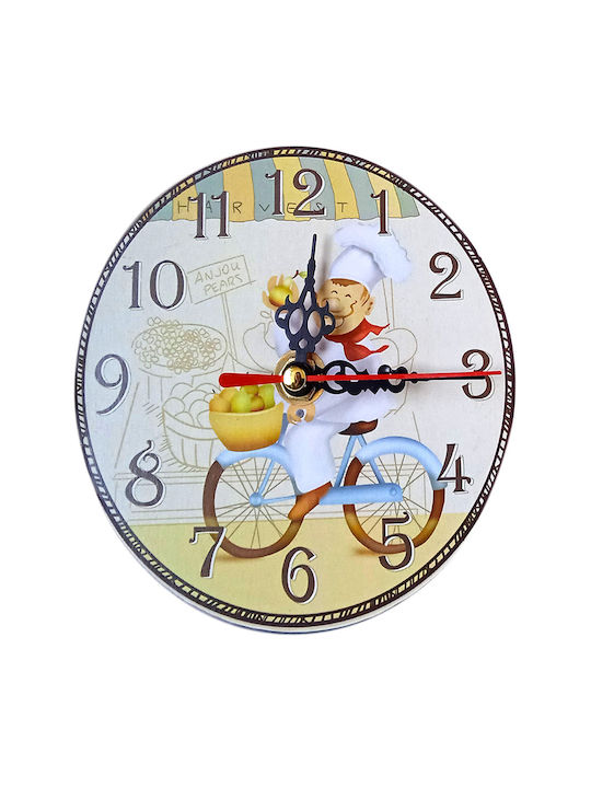 Etoile Wall Clock Wooden Multicolour Ø12cm
