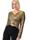 Women's Blouse Long Sleeve Gold