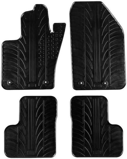 Apesan Set of Front and Rear Mats 4pcs for Fiat 500X 2015+ Black