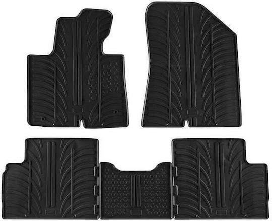 Apesan Set of Front and Rear Mats 4pcs for Kia Carens 2013+ Black