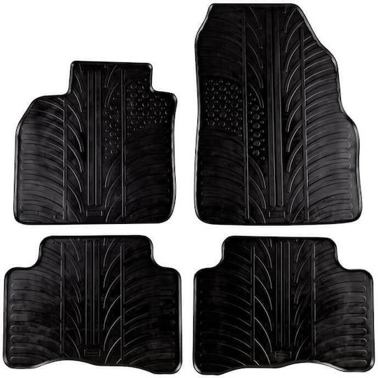 Apesan Set of Front and Rear Mats 4pcs for Renault Scenic 2003-2009 Black