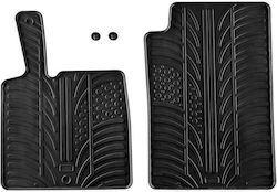 Apesan Set Front and Back 2pcs for Smart ForTwo 2007-2014 Black