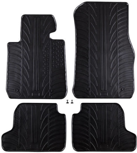 Apesan Set of Front and Rear Mats 4pcs for Renault Coupe BMW Series 2 Hyundai Coupe 2014+ Black