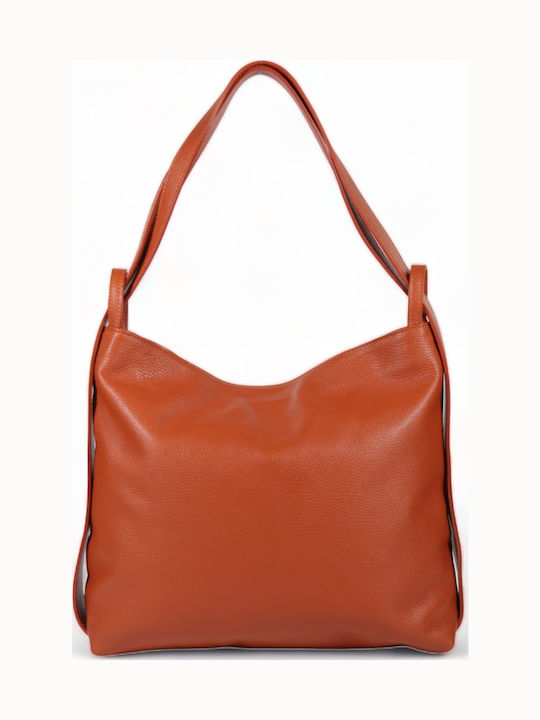 Passaggio Leather Кожена Дамска Чанта Раница Ор...