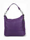 Leder Damentasche Schultertasche Lila