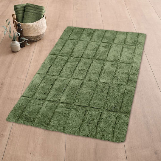 Kleine Wolke Bath Mat Cotton Tiles 9176612360 Green 60x100cm
