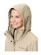 Women's Short Parka Jacket for Winter Beige
