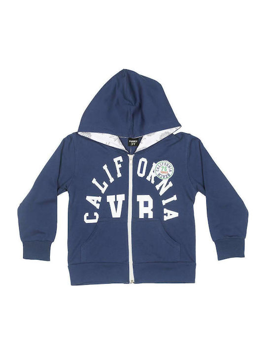 Kids Sweatshirt Cardigan with Hood Navy Blue