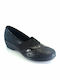 Ανατομικά Γυναικεία Slip-On Δερμάτινα Μαύρα