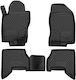 Novline Set of Front and Rear Mats 4pcs Tray Type for Nissan Navara 2010+ Black