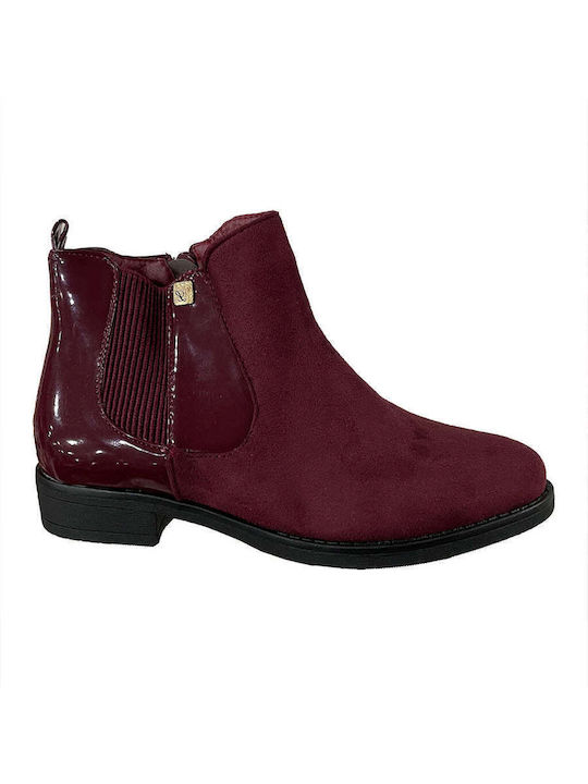 Ustyle Wildleder Stiefeletten Damen Burgundisch