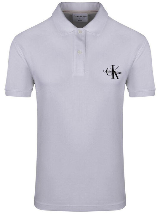 Calvin Klein Ανδρικό T-shirt Κοντομάνικο Polo Λευκό