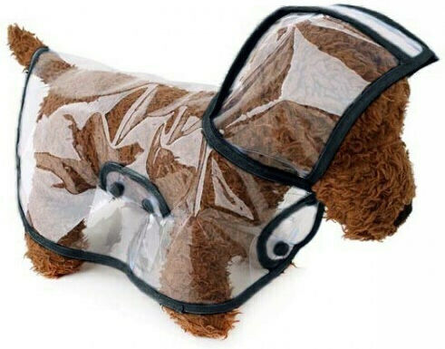 Value Transparent Waterproof Dog Coat with 35cm Back Length Black