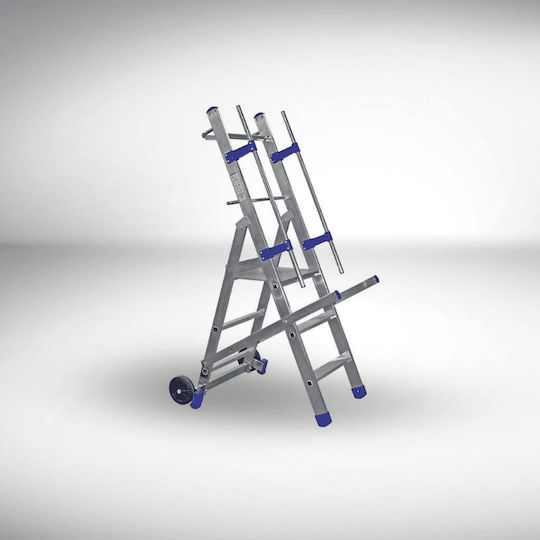 Pankoskal Industrial Trolley with Handrail Scară Aluminiu cu 7+1 Trepte 330buc