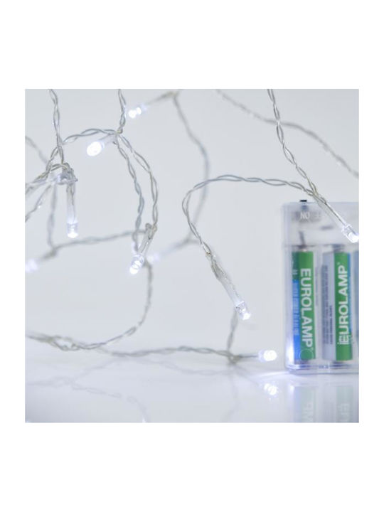 20 Lights LED 2m. White Battery in String 1pcs