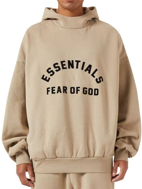Essentials Fear of God Ανδρικό Φούτερ με Κουκούλα και Τσέπες Καφέ
