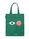 Out of Print Fabric Shopping Bag in Green Color