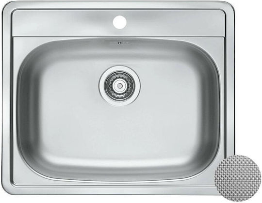 Excel Titan Ένθετος Νεροχύτης Inox Σαγρέ Μ60xΠ50cm Ασημί