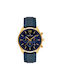Mats Meier Uhr Chronograph Batterie in Blau / Blau Farbe