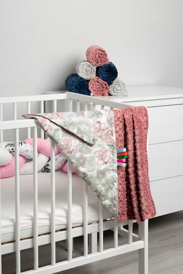 Sensillo Sensillo Babydecken Wickeltücher für Kinderzimmer Rosa Retro Pink Palmen 75x100cm