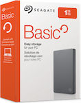 Seagate Basic USB 3.0 / USB 2.0 Εξωτερικός HDD 1.0TB 2.5" Μαύρο