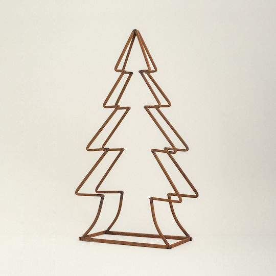 Illuminated Christmas Decorative Metal Tree 90 cm Copper