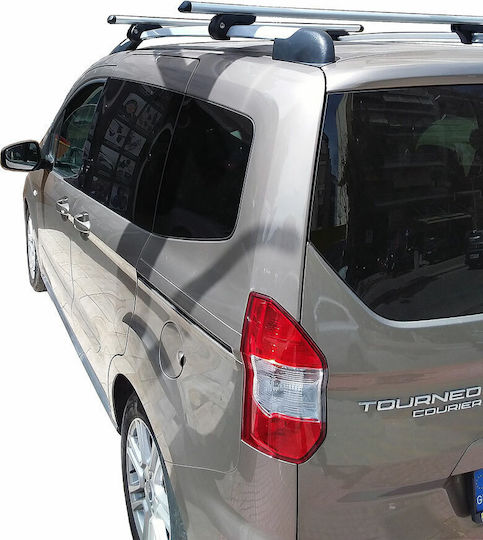 Menabo Μπάρες Οροφής Αλουμινίου 120εκ. για Ford Tourneo Courier (Σετ με πόδια) Ασημί