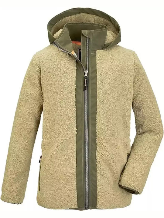 Killtec Cardigan pentru copii Fleece cu glugă Khaki