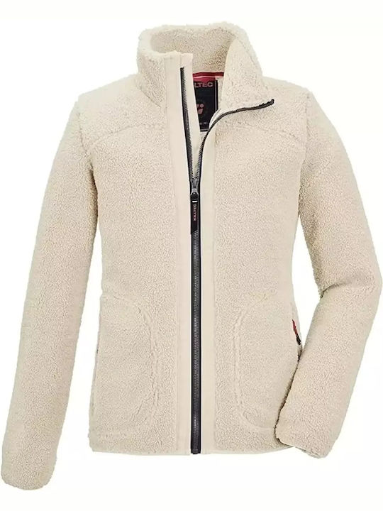 Kinderstrickjacke Fleece Ecru