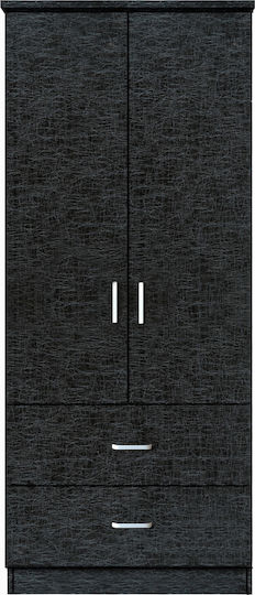 Ușă dublă Dulap de Haine Swallowtail Negru 80x50x180cm