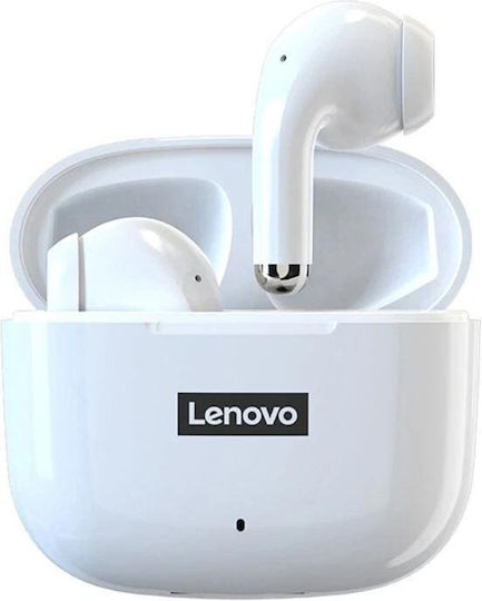 Lenovo LP40 Pro Earbud Bluetooth Handsfree Ακουστικά με Αντοχή στον Ιδρώτα και Θήκη Φόρτισης Λευκά