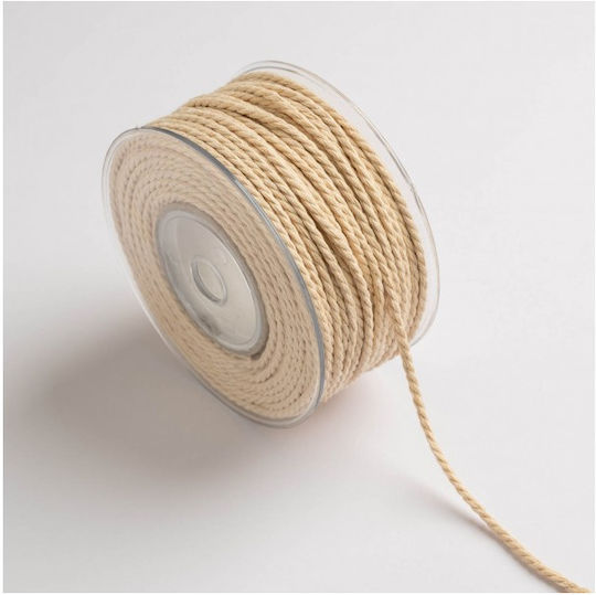 Kyriacou Lace Cotton Round Beige 4mm x 50m