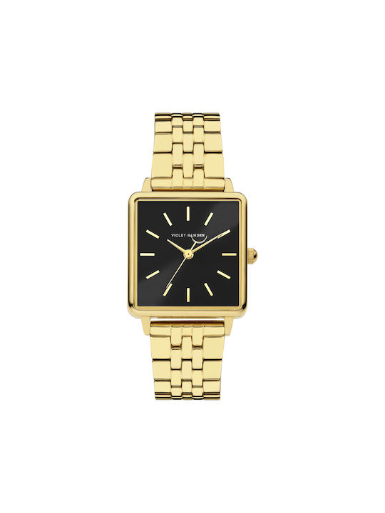 Violet Hamden Watch Battery with Gold Metal Bracelet