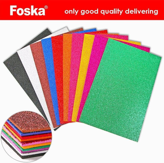 Foska Αφρώδες Χαρτί Floral 10 Φύλλα 20x30εκ.