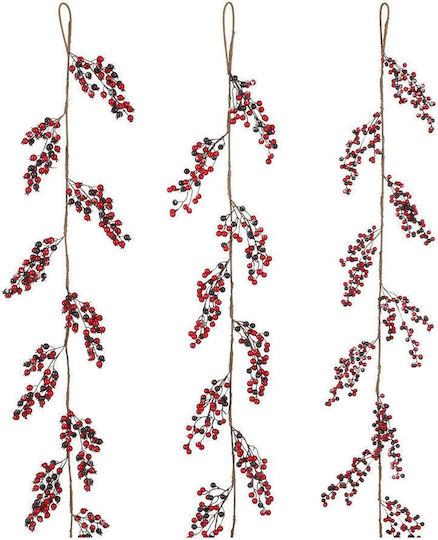 Atmosphera Χριστουγεννιάτικη Γιρλάντα Berries Κόκκινη