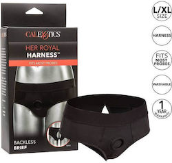 Calexotics Her Royal Harness Backless Brief Εσώρουχο σε Μαύρο Χρώμα
