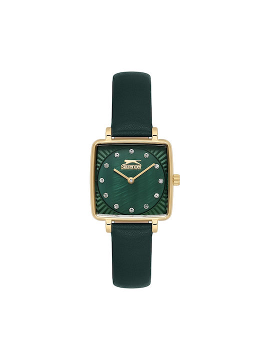 Slazenger Uhr mit Grün Lederarmband