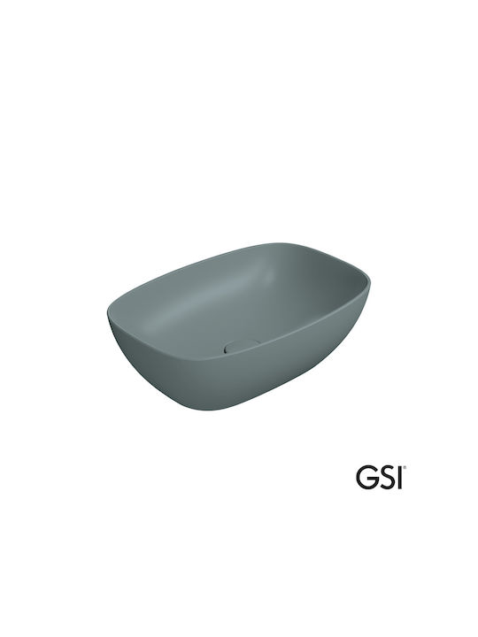 GSI Aufsatzwaschbecken Porzellan 50x35x16cm Agave