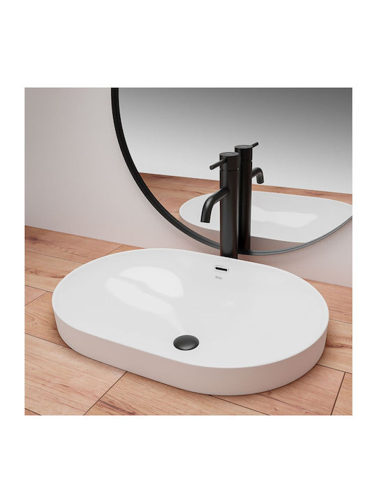 Rea Countertop Sink Porcelain 61.5x42x17cm White