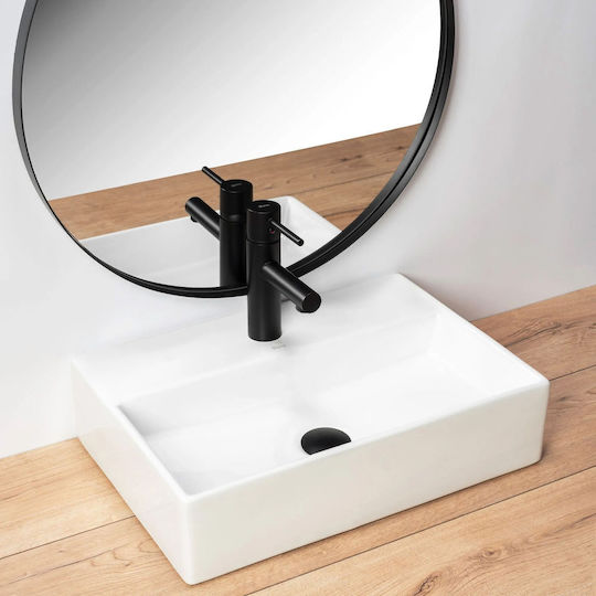 Rea Aufgesetztes Waschbecken Porzellan 50.5x35.5x12.5cm White
