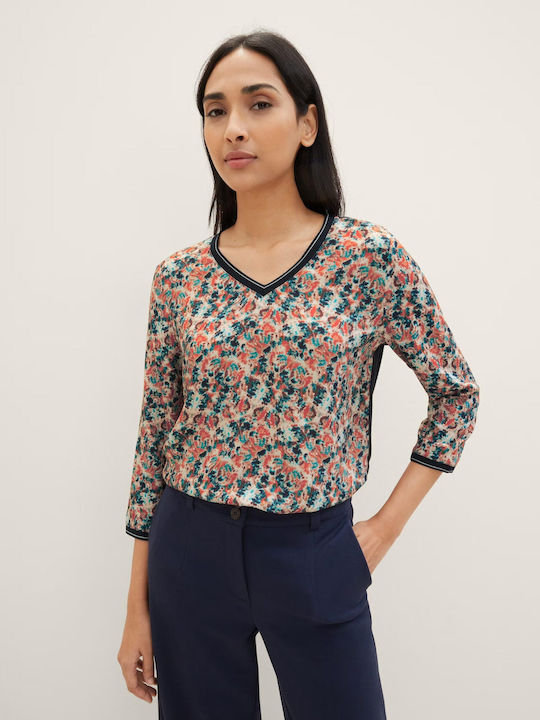 Tom Tailor Women's Blouse with 3/4 Sleeve Grey.