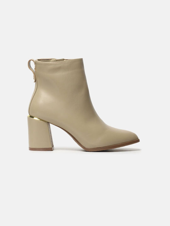 InShoes Damen Knöchelstiefel Beige