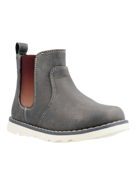 Chicco Kids Leather Boots with Zipper Gray