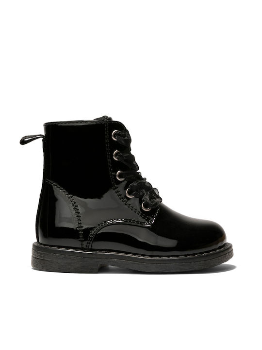 Conguitos Kids Patent Leather Boots Black