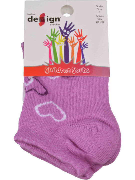 Design Socks Kinderstrümpfe Knöchelsocken Lila