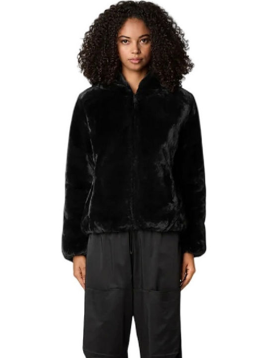 Scurtă Jachetă de femei Puffer Reversibilă Black