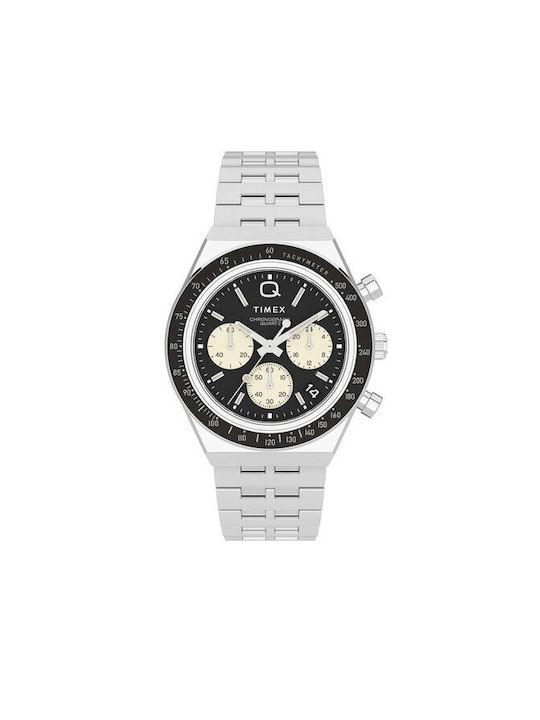 Timex Men's Watch 40mm Chronograph Battery with Silver Metal Bracelet