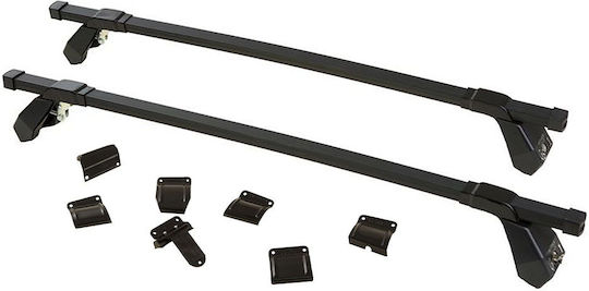 Hermes Car Roof Bars Metallic GS1 for Ford Escort 3D 1991-2001 Set with Roof Rack Legs and Lock Black